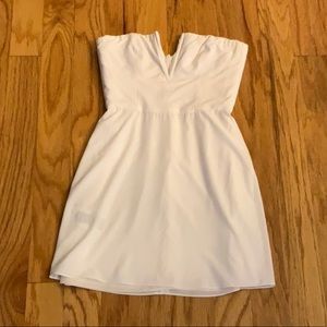 BCBG strapless white mini dress